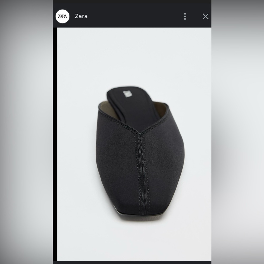 WOVEN TOPSTITCHED MULE -
Black